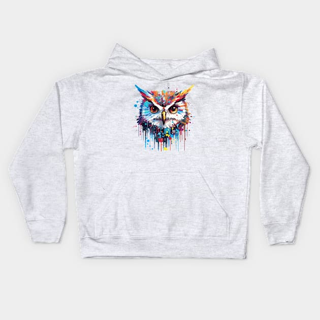 Owl Bird Animal Nature Freedom Wildlife Wonder Abstract Kids Hoodie by Cubebox